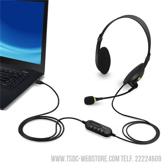Auriculares USB con micrófono y cancelación de ruido para ordenador PC,  auriculares ligeros con cable para ordenador portátil PC/Mac