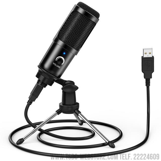 Micrófono USB condensador, para PC, vocal, micrófono de estudio de