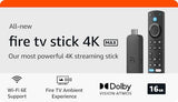 Nuevo dispositivo de streaming Amazon Fire TV Stick 4K Max, compatible con Wi-Fi 6E, Ambient Experience, TV gratuita y en directo sin cable ni satélite.