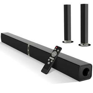 MZEIBO barras de sonido para TV, Bluetooth Soundbar para TV, 50W TV Sound Bar con 4 controladores y mando a distancia, Home Audio TV altavoces barra de sonido con ARC / óptico / AUX Connect