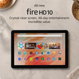Nueva tableta Amazon Fire HD 10, diseñada para relajarse, pantalla Full HD de 10,1", procesador octa-core, 3 GB RAM, último modelo (lanzamiento 2023), 32 GB, Negro