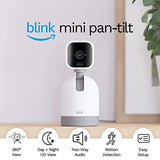 Blink Mini Pan-Tilt Camera | Cámara de seguridad inteligente enchufable giratoria para interiores, audio bidireccional, vídeo HD, detección de movimiento, funciona con Alexa (Blanco).