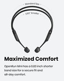 SHOKZ OpenRun Mini (AfterShokz Aeropex Mini) - Auriculares deportivos Bluetooth de conducción ósea - Auriculares inalámbricos impermeables para entrenar y correr - Micrófono incorporado, con diadema