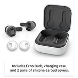 Nuevos Echo Buds (versión 2023) | Auriculares semiintrauditivos True Wireless Bluetooth 5.2 con Alexa, multipunto, batería de 20 horas con estuche de carga, carga rápida, resistentes al sudor | Negro