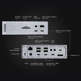 CalDigit TS4 Thunderbolt 4 Dock - 18 puertos, carga de 98W, 3x Thunderbolt 4 40Gb/s, 5 x USB-A, 3 x USB-C (10Gb/s), 2.5GbE, pantallas individuales 8K o duales 6K 60Hz, Mac, PC, Chrome compatible con cable de 0.8m