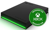 Unidad de juegos Seagate para Xbox Disco duro externo portátil de 2 TB - USB 3.2 Gen 1, negro con barra LED verde incorporada , certificado Xbox, 3 años de servicios de rescate (STKX2000400)