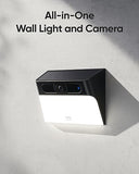 eufy Security Solar Wall Light Cam S120, Cámara de seguridad solar, exterior inalámbrica, cámara 2K, alimentación permanente, luz activada por movimiento, detección AI, resistente al agua IP65, foco, sin cuota mensual