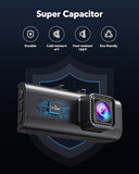 REDTIGER Dash Cam Delantera Trasera, 4K/2.5K Full HD Dash Camera para Coches, Tarjeta 32GB Gratis, GPS Wi-Fi Integrado, Pantalla IPS 3.18", Visión Nocturna, Angulo Ancho 170°, WDR, Modo Aparcamiento 24H