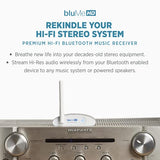 Auris Blume HD Receptor de música Bluetooth 5.0 de largo alcance Adaptador de audio Hi-Fi con DAC audiófilo y AptX HD para equipo estéreo doméstico, receptor AV o amplificador