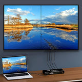 Video Wall Controller, 4K x 2K HD Seamless Splicing Procesador profesional con HDMI + DVI + RS232 de entrada, 4 vías HDMI y SPDIF de salida 180 grados de rotación de TV de pared de visualización 2x2, 1x2, 1x3, 1x4, 2x1, 3x1, 4x1