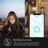 Enchufe inteligente de exterior Kasa Apple HomeKit, 2 tomas, resistencia a la intemperie IP64 para luces de cadena de exterior, compatible con Siri, Alexa y Google Home, largo alcance Wi-Fi, solo Wi-Fi 2.4G, certificado ETL (EP40A).