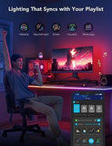 Govee RGBIC Luces para juegos, luces de cuerda de neón de 10 pies, iluminación suave para escritorios de juegos, tira de luces LED que sincroniza con Razer Chroma, control inteligente de aplicaciones, sincronización de música, adaptador (solo Wi-Fi 2.4G)