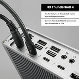 CalDigit TS4 Thunderbolt 4 Dock - 18 puertos, carga de 98W, 3x Thunderbolt 4 40Gb/s, 5 x USB-A, 3 x USB-C (10Gb/s), 2.5GbE, pantallas individuales 8K o duales 6K 60Hz, Mac, PC, Chrome compatible con cable de 0.8m