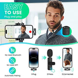 EJCC 2 Pack Micrófono Inalámbrico para iPhone iPad, Mini Micrófonos inalámbricos de clip para iPhone Grabación de vídeo, YouTube, Entrevista, TikTok, Vlog