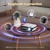 HAPPRUN Proyector, Nativo 1080P Bluetooth, 9500L Proyector de películas al aire libre portátil compatible con Smartphone, HDMI,USB,AV,Fire Stick, PS5.