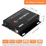 J-Tech Digital 4K Ultra HD HDBaseT HDMI Extender sobre Cat5e/6 Ethernet hasta 230ft (1080P) 130ft (4K), Soporta HDCP 2.2/1.4, RS232, IR bidireccional y PoC