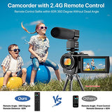 Cámara de vídeo YouTube Vlogging Cámara grabadora FHD 1080P 24.0MP 3.0 pulgadas Pantalla de rotación de 270 grados Videocámara con zoom digital 16X con micrófono, control remoto y 2 baterías