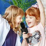 GIFTMIC Micrófono Infantil para Cantar, Micrófono Karaoke Inalámbrico Bluetooth para Adultos, Máquina Karaoke Portátil de Mano, Juguetes para Niños y Niñas Regalo para Fiesta de Cumpleaños (Negro)