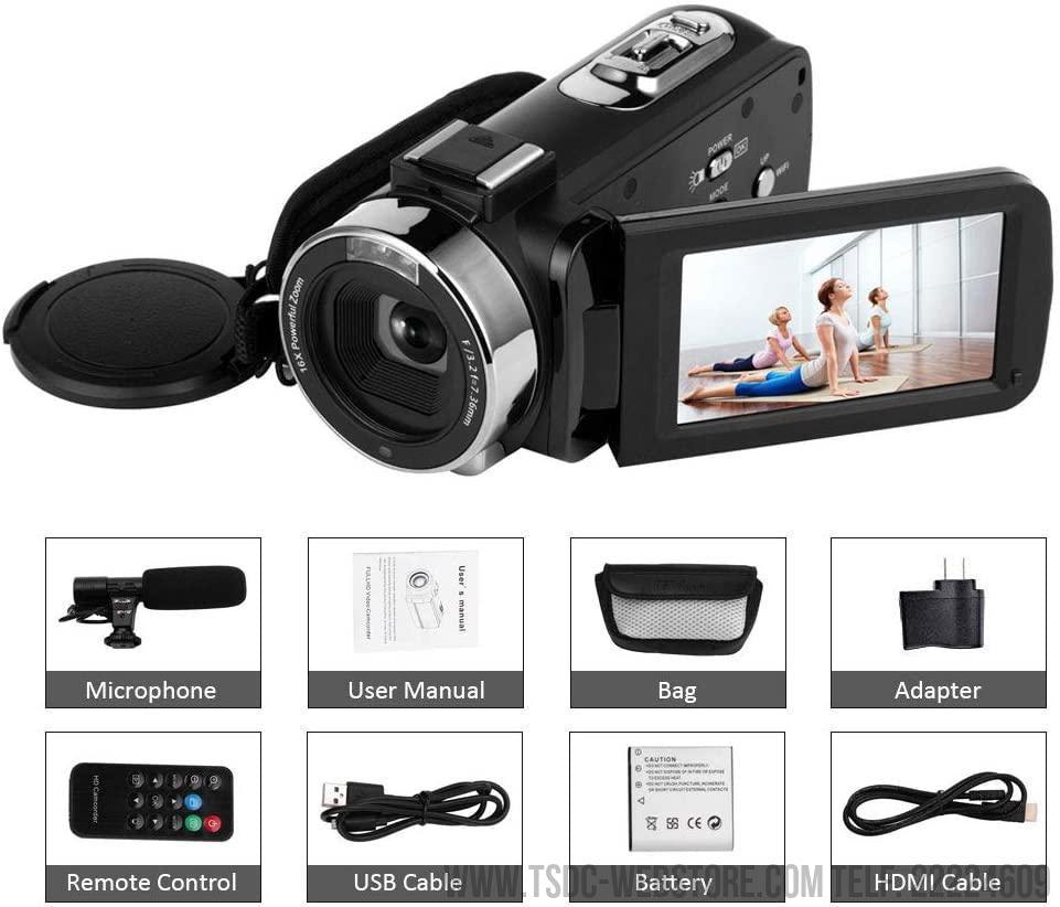 Cámara de vídeo 4K 48MP WiFi 16x Zoom Digital para Grabación y