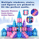 Frozen Juguetes para Niñas Azulejos Magnéticos 102pcs con Muñecas Princesa Castillo Juguetes de Construcción Juguetes para Niñas Edad 4-5 6-8 Bloques Magnéticos Regalos de Cumpleaños y Juguetes para 3 4 5 6 7 8+ Años Regalos de Navidad para Niños