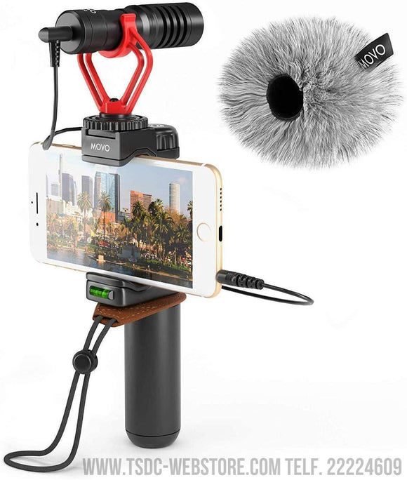 Movo - Kit de Micrófono con Soporte para iPhone, Android y otros smartphones - Perfecto para TIK Tok o Vlogging ( Entrega en 10 días)-TSDC Webstore