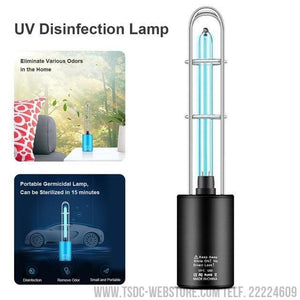 Lámpara esterilizadora de luz UV tipo C, cobertura 5 metros cuadrados recargable, portátil, Bactericida con Ozono-Esterilizador UV Recargable-TSDC Webstore